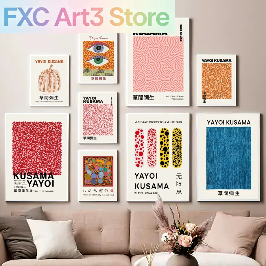 Wall Texture Spray - Çerçevesiz 1 adet tuval boyamaYayoi Kusama